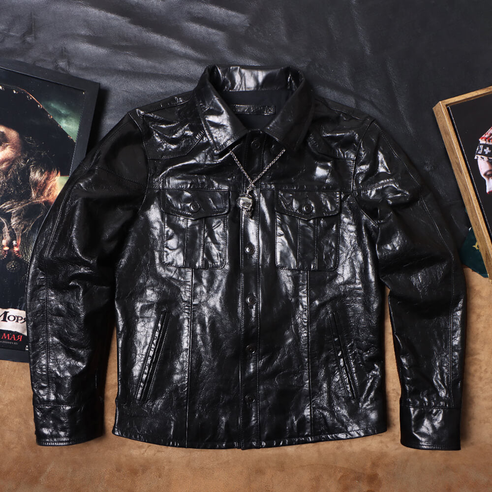 Men's Leather Jacket - XXL