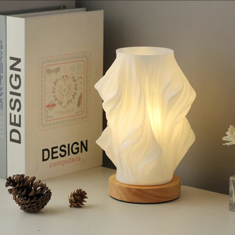 Contemporary Wave Accent Lamp - Adjustable Glow