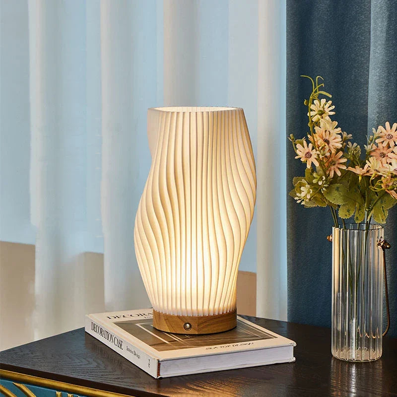 Contemporary Wave Accent Lamp - Adjustable Glow