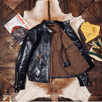 Men's Leather Jacket - 1.6mm Argyle-shaped Reinforcements