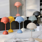 Modern Scandinavian LED Table Lamp - Dimmable Home Lighting - Red