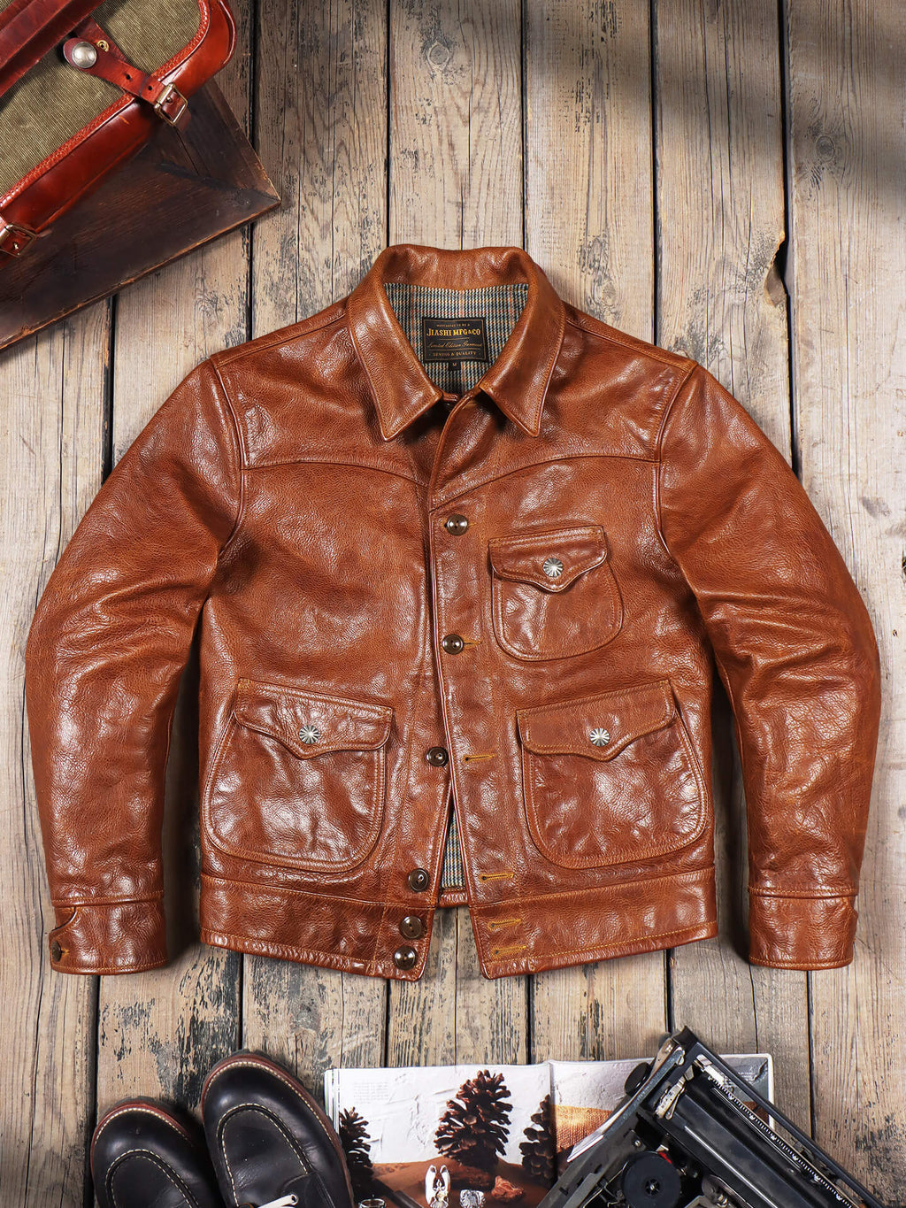 Men's Leather Jacket - Brown