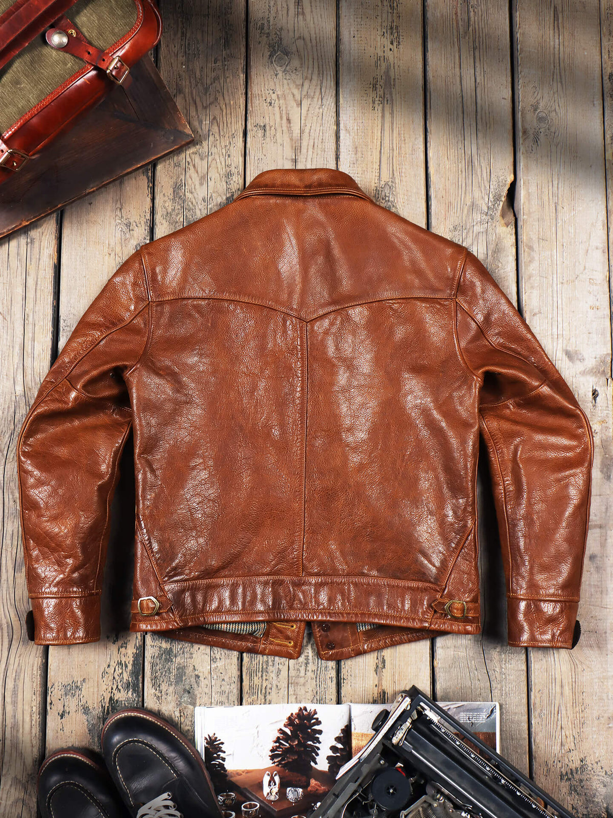 Men's Leather Jacket - Brown