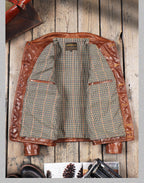 Men's Leather Jacket - Brown