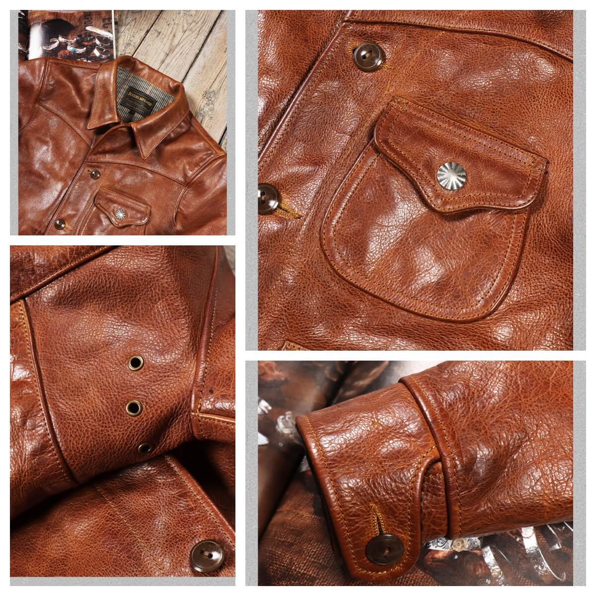Men's Leather Jacket - Brown