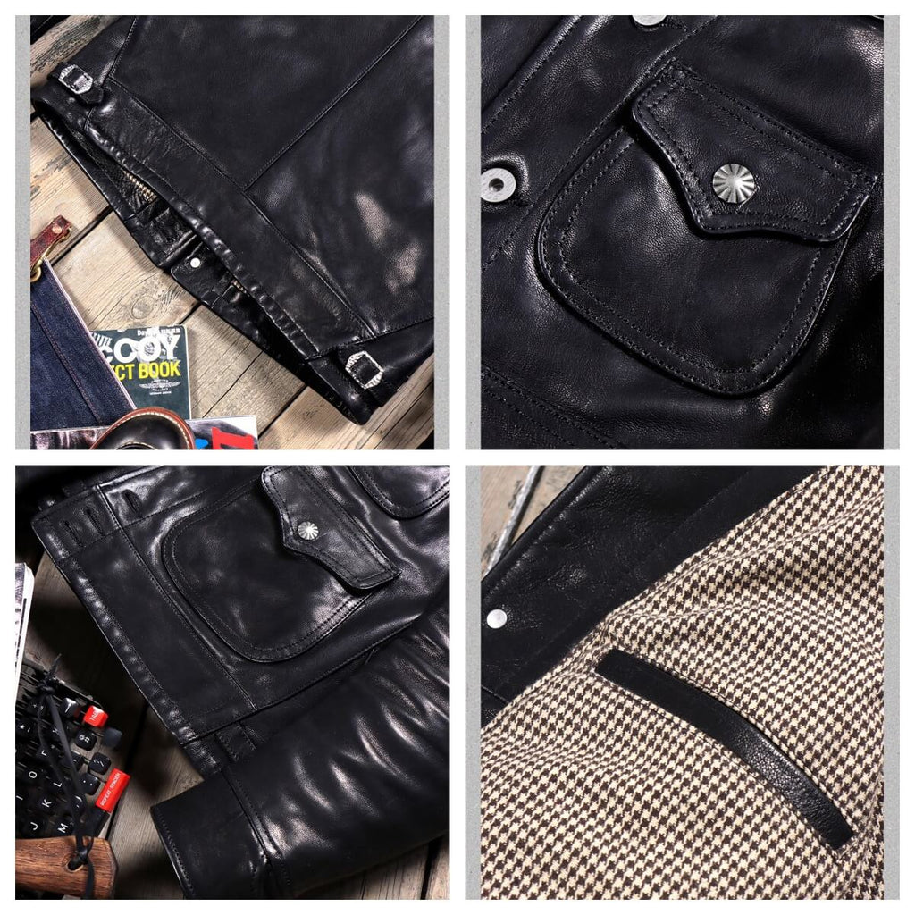 Men's Leather Jacket - Black