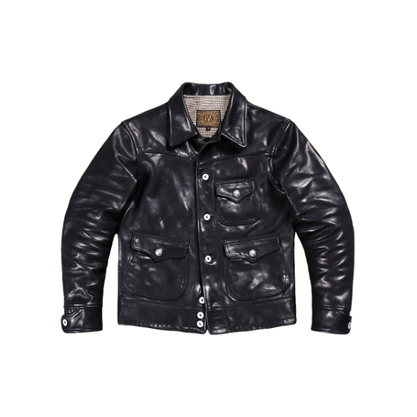 Men's Ranch Leather Jacket Goatskin - Black