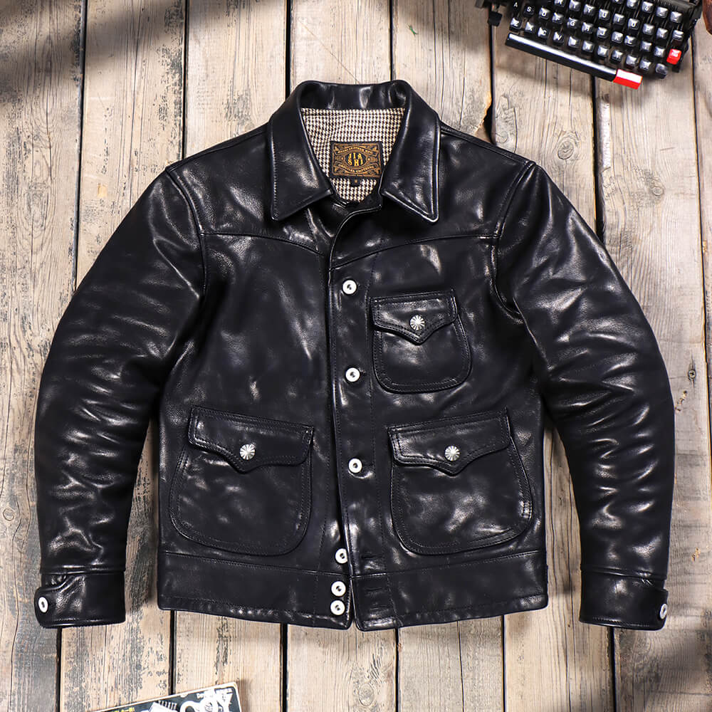Men's Leather Jacket - Black