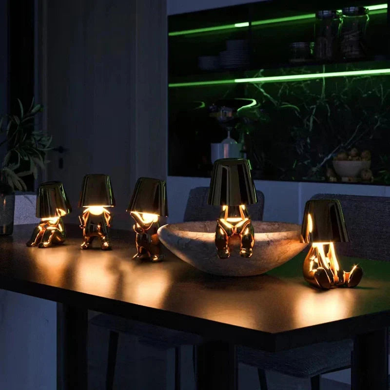 RayDudes Rechargeable LED Table Lamp with Touch Dimming - Silver / Longing