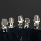 RayDudes Rechargeable LED Table Lamp with Touch Dimming - Gold / Grumpy