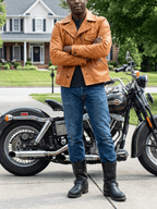 Men's Leather Jacket - M/36