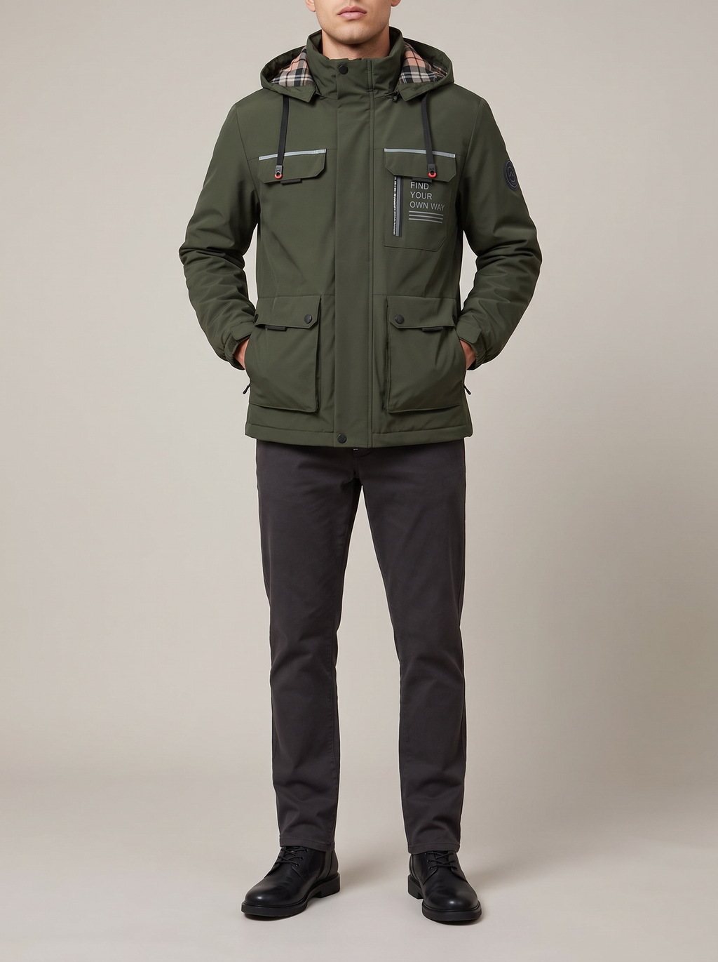 Rigby | Men's Windproof Hooded Jacket with Multiple Pockets