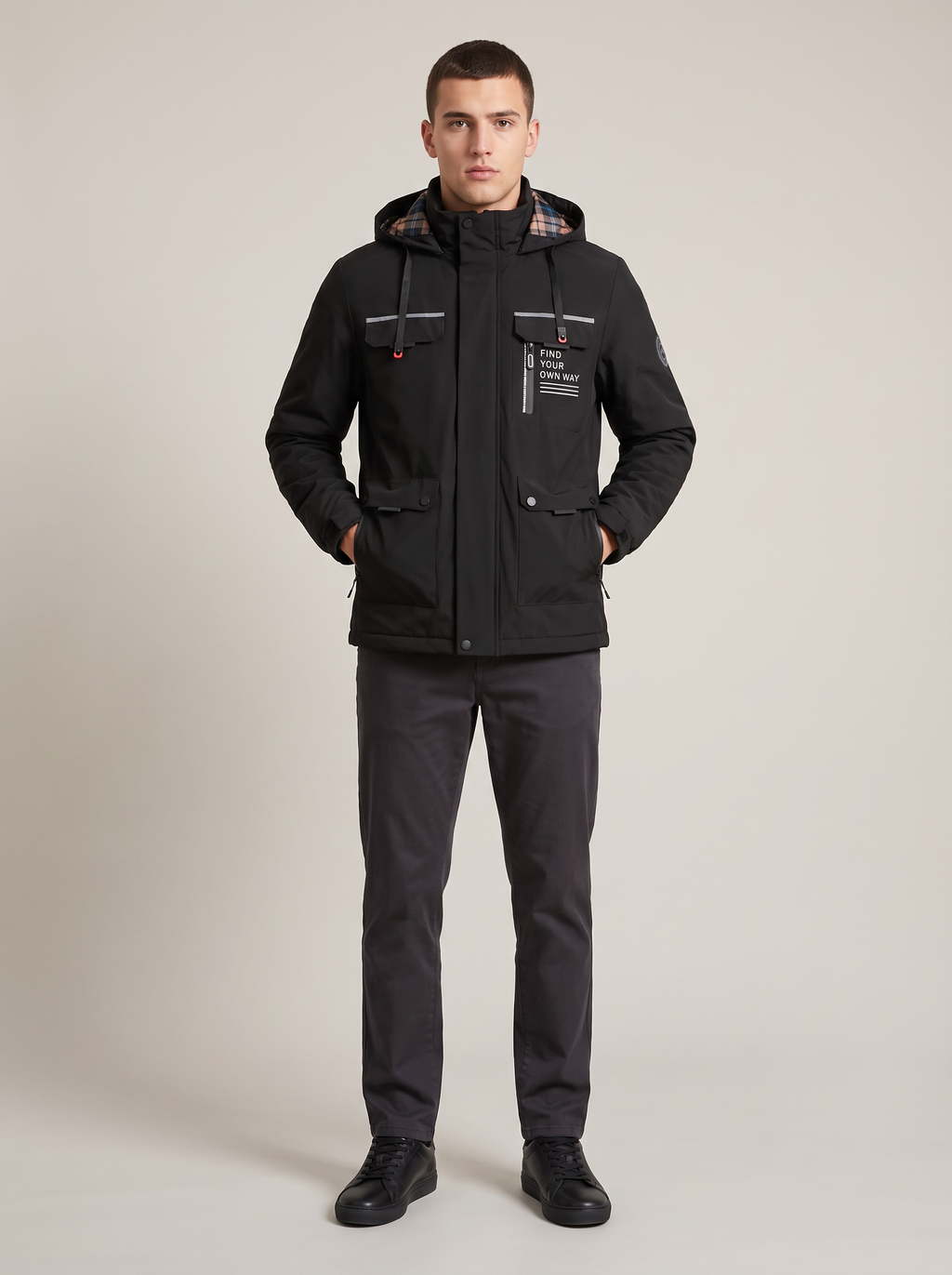 Rigby | Men's Windproof Hooded Jacket with Multiple Pockets