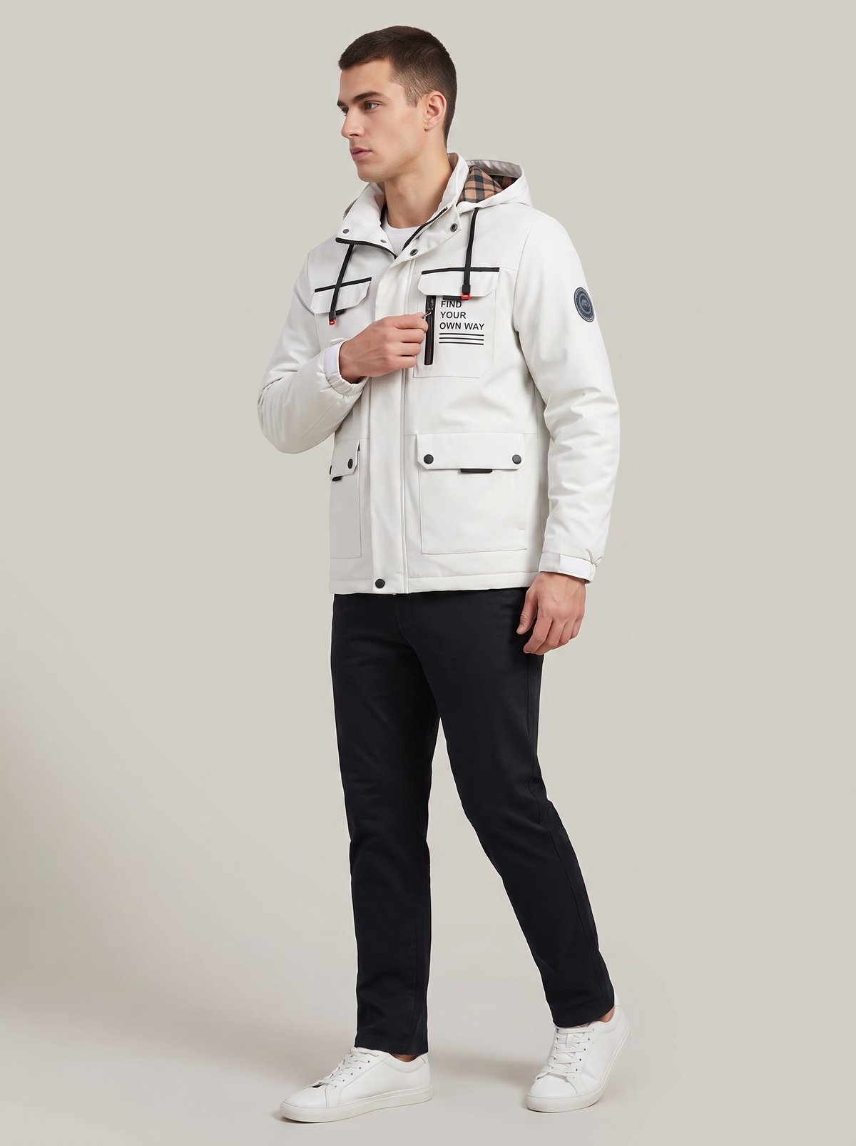 Rigby | Men's Windproof Hooded Jacket with Multiple Pockets
