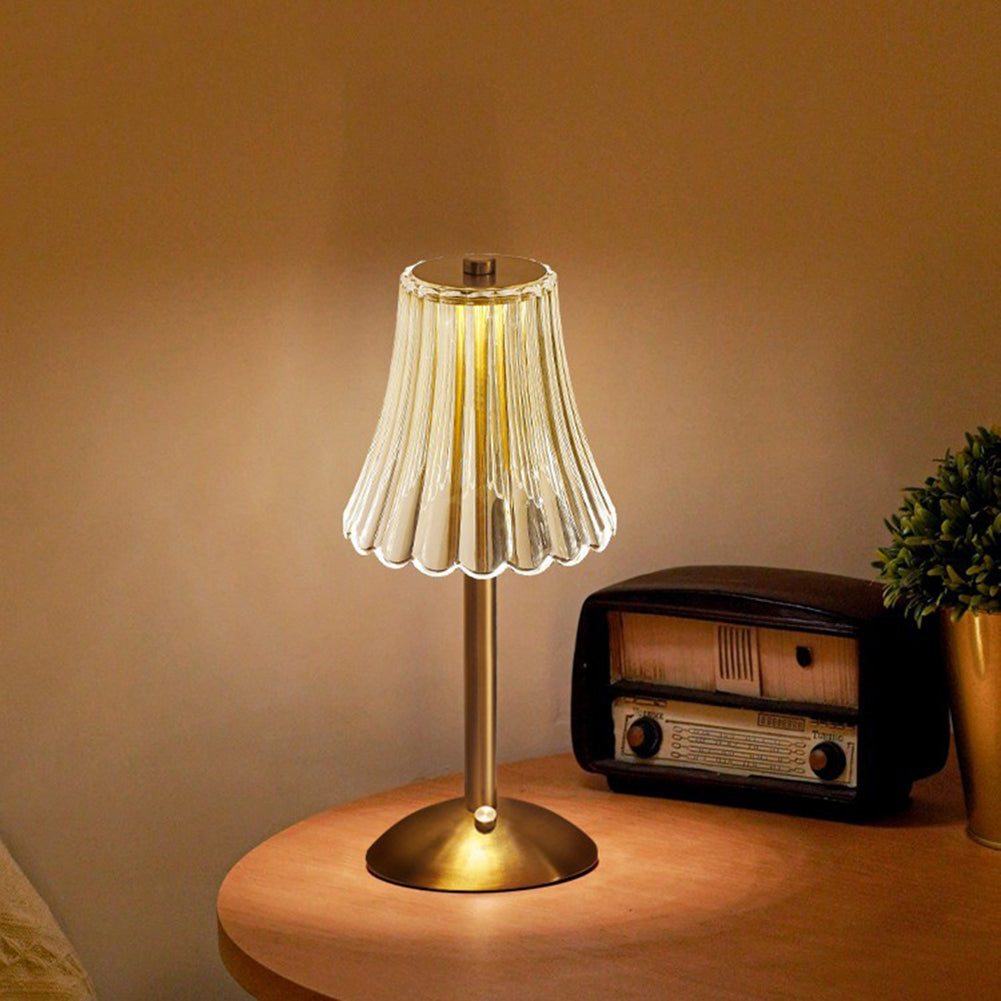 Crystal Table Lamp - Decorative Golden Light