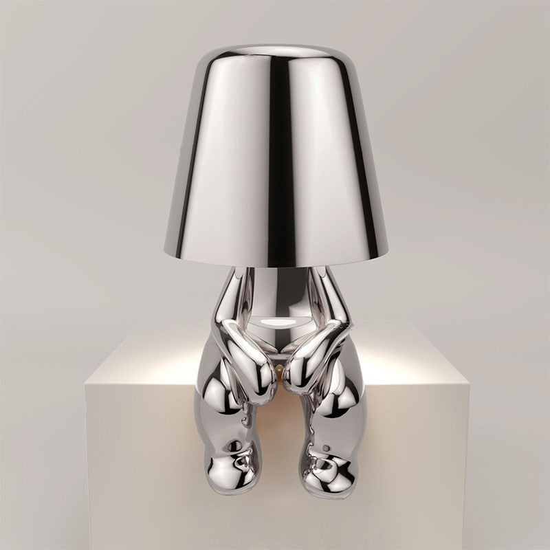 Portable Rechargeable LED Table Lamp - Adjustable Touch Control - Sitting Silver