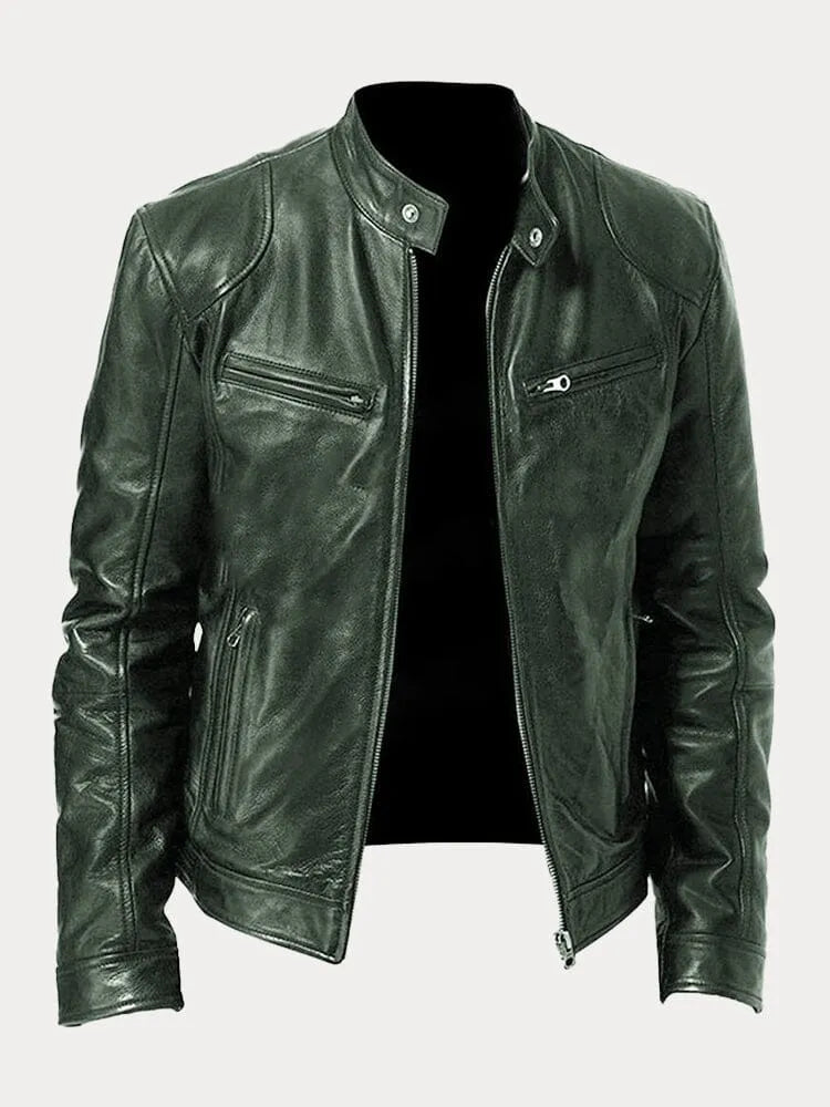 Joren™ | Timeless Leather Zip-Up Jacket