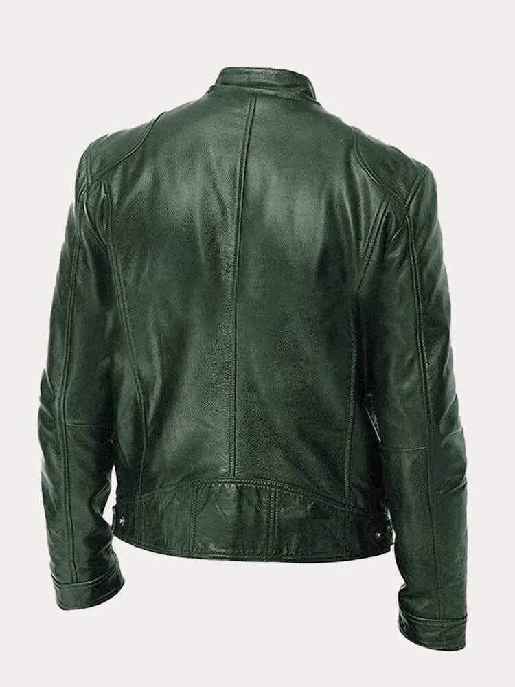 Joren™ | Timeless Leather Zip-Up Jacket