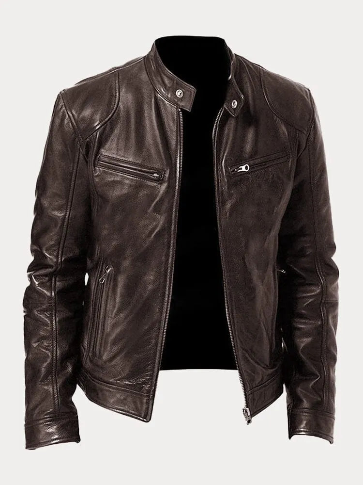 Joren™ | Timeless Leather Zip-Up Jacket