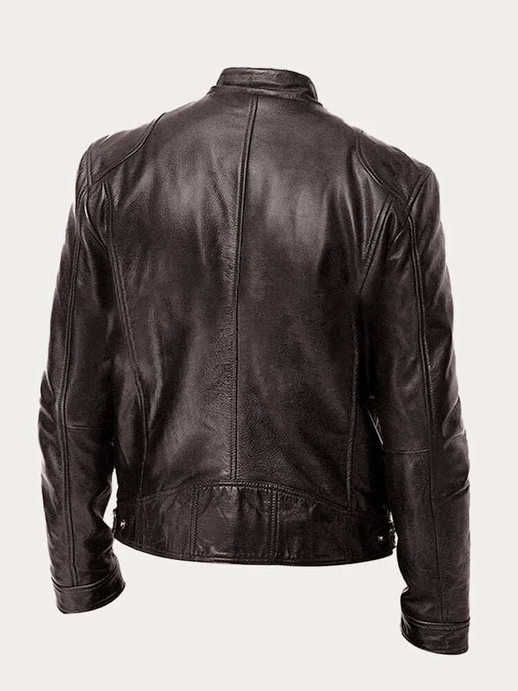 Joren™ | Timeless Leather Zip-Up Jacket