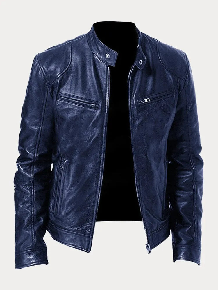 Joren™ | Timeless Leather Zip-Up Jacket