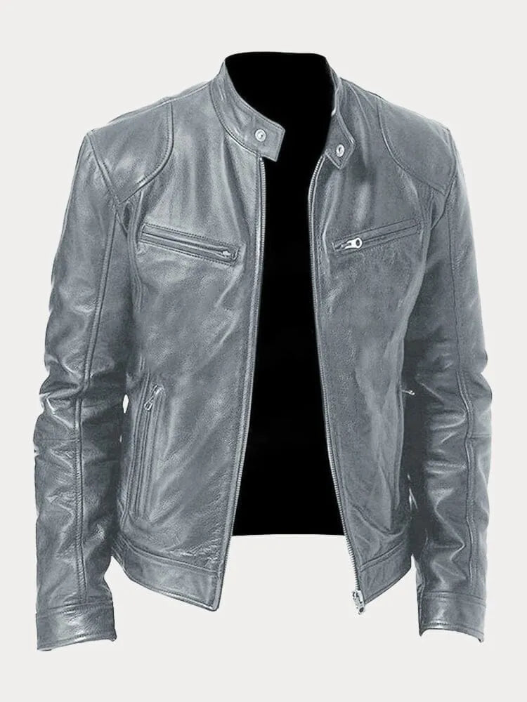 Joren™ | Timeless Leather Zip-Up Jacket