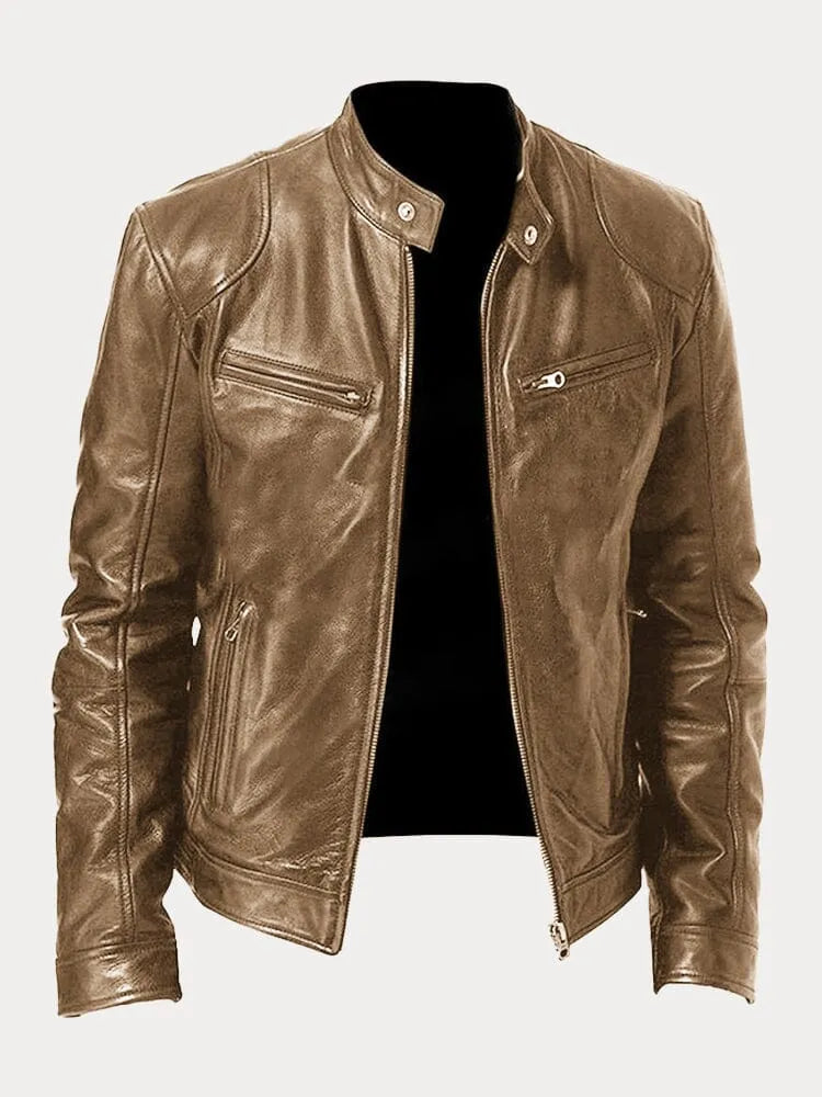 Joren™ | Timeless Leather Zip-Up Jacket