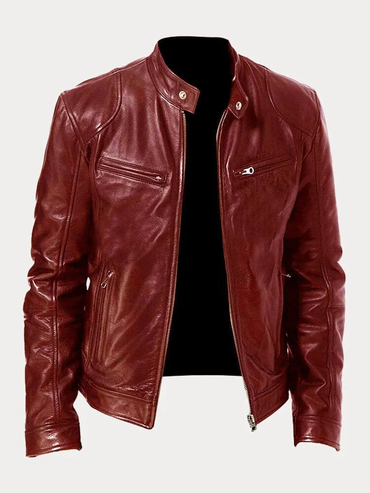 Joren™ | Timeless Leather Zip-Up Jacket