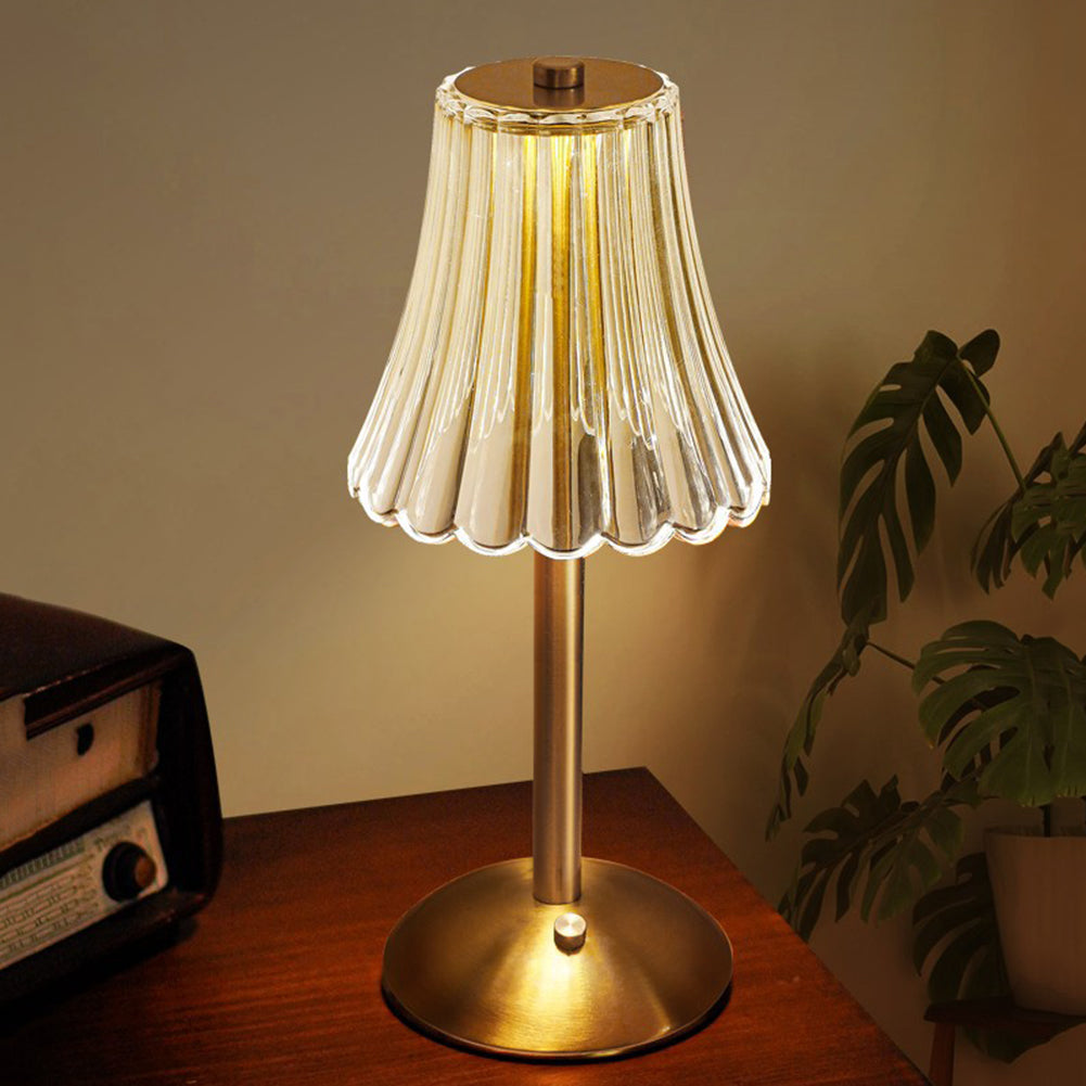 Crystal Table Lamp - Decorative Golden Light