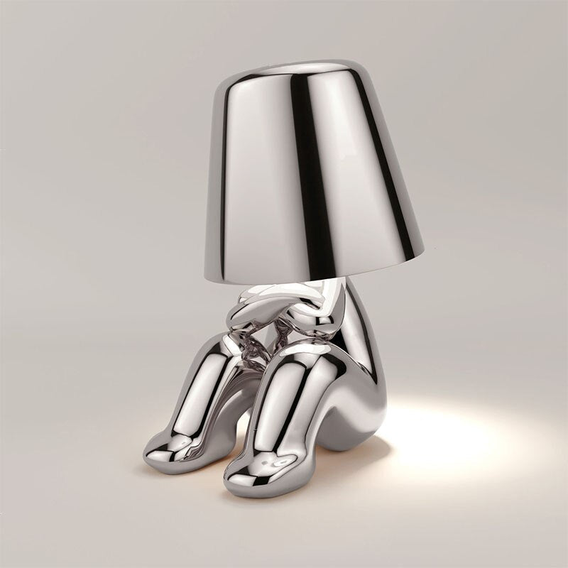 Portable Rechargeable LED Table Lamp - Adjustable Touch Control - Silver Robbery