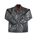 Men's Safari Leather Jacket, Horsehide - Black