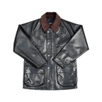 Men's Safari Leather Jacket, Horsehide - Black