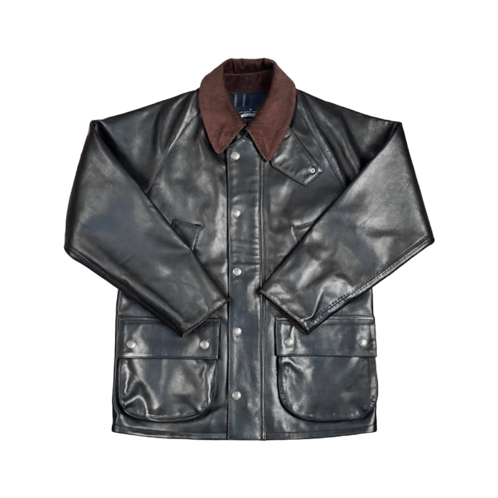 Men's Safari Leather Jacket, Horsehide - Black