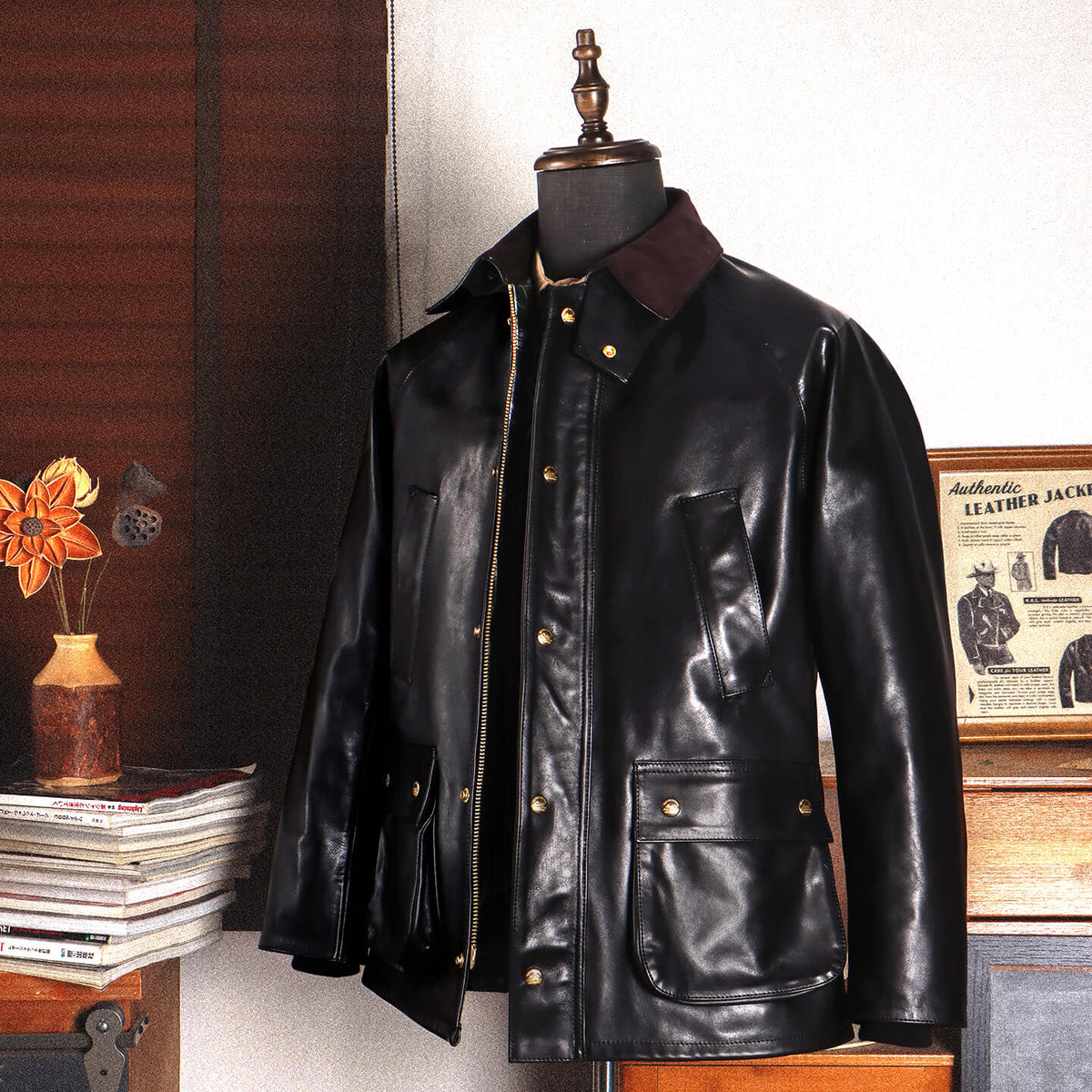 Men's Leather Jacket - Black