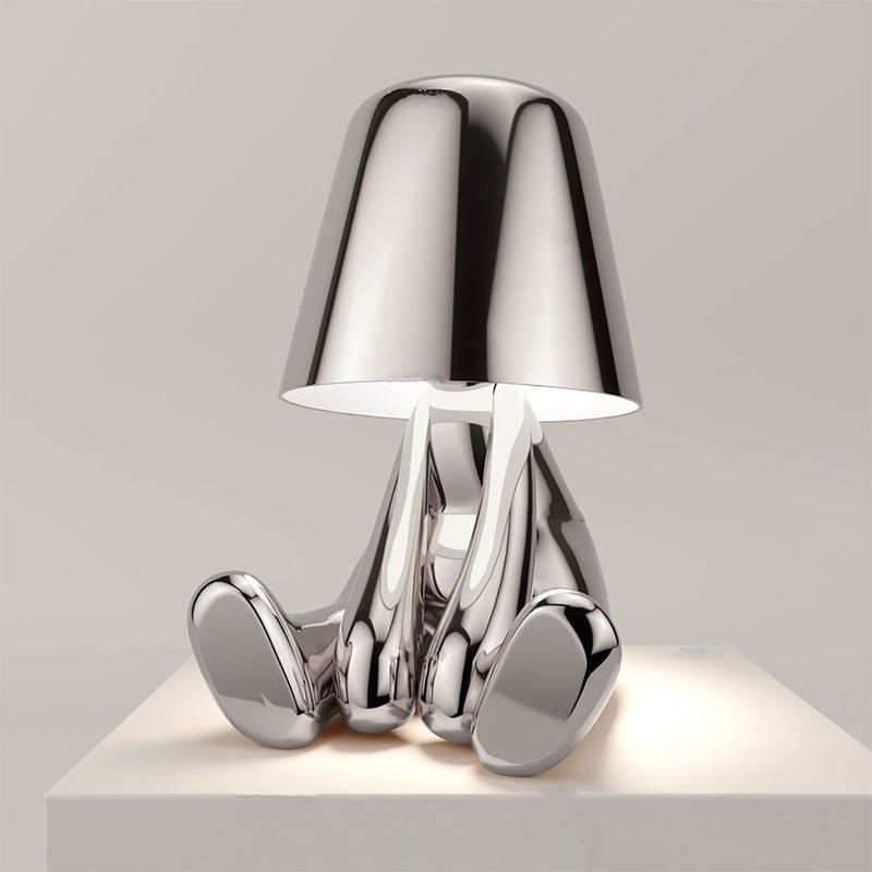 Portable Rechargeable LED Table Lamp - Adjustable Touch Control - Relaxing Silver