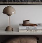 Modern Touch Table Lamp - USB Powered & Adjustable Brightness - Red/Brown