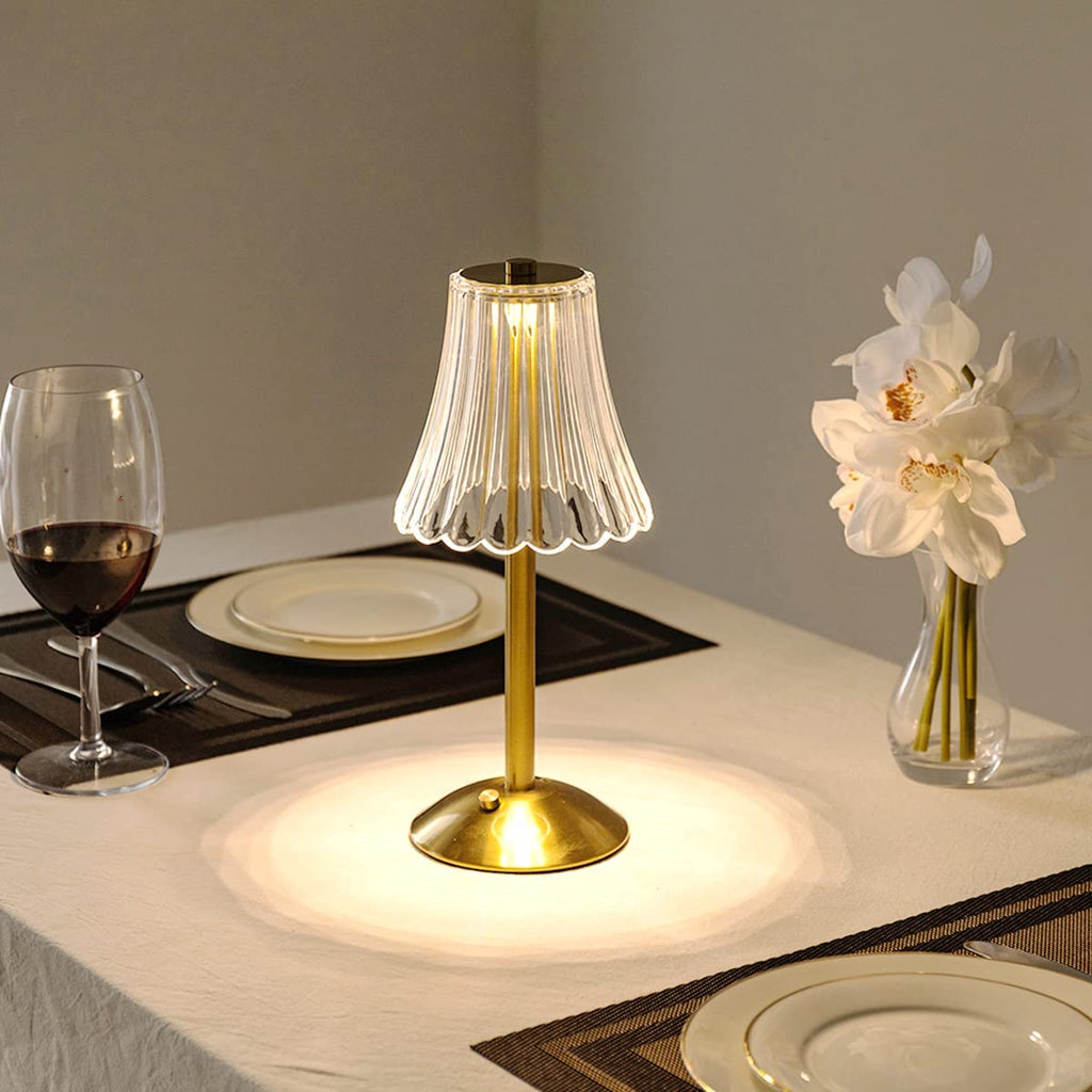 Crystal Table Lamp - Decorative Golden Light
