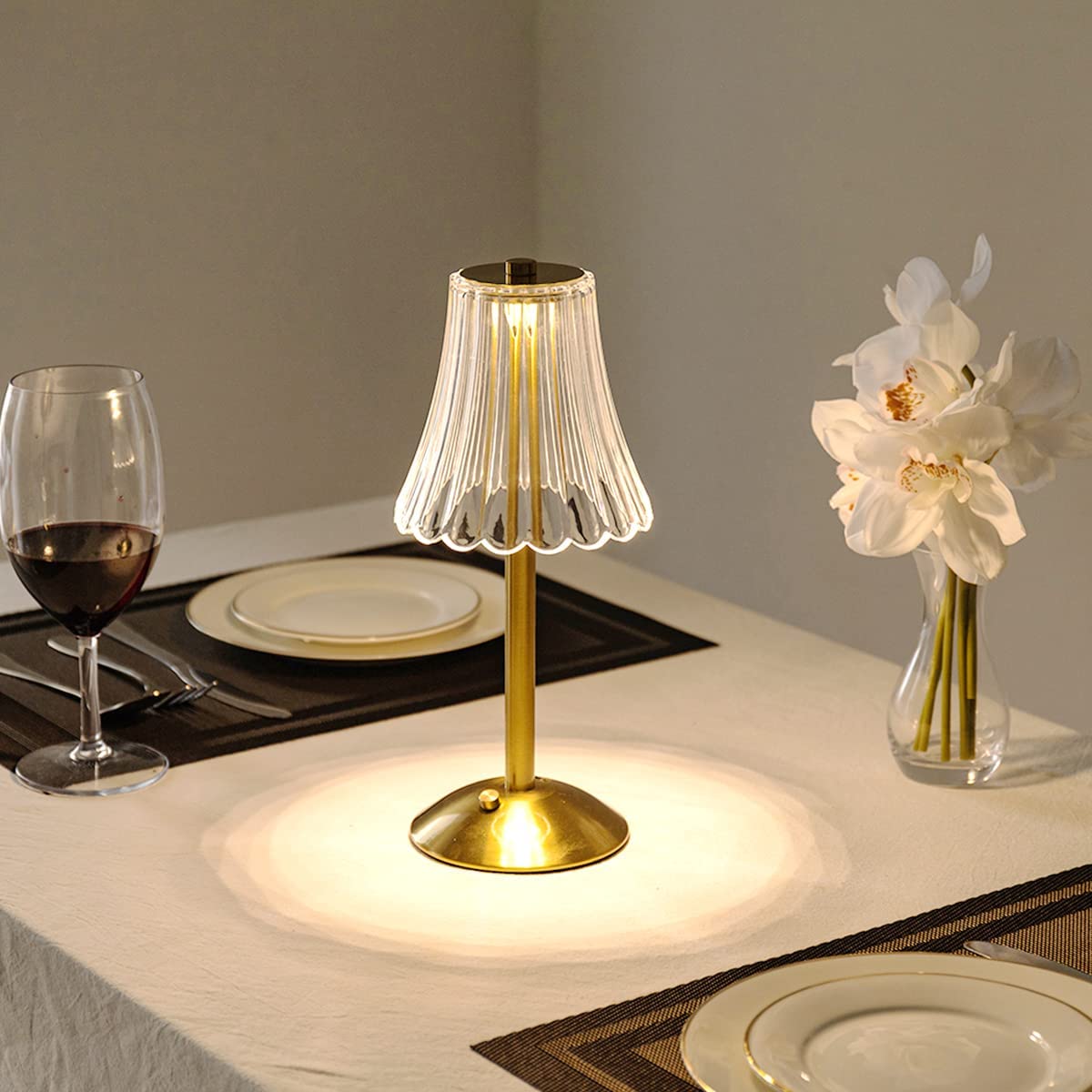 Crystal Table Lamp - Decorative Golden Light