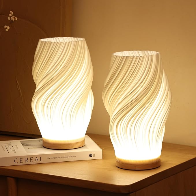 Contemporary Wave Accent Lamp - Adjustable Glow - Medium / Swirl