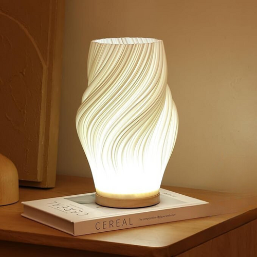 Contemporary Wave Accent Lamp - Adjustable Glow - Medium / Wave