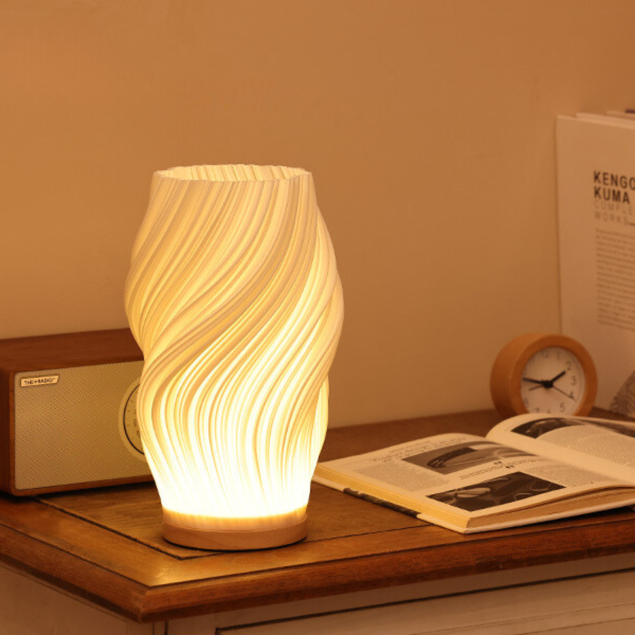 Contemporary Wave Accent Lamp - Adjustable Glow
