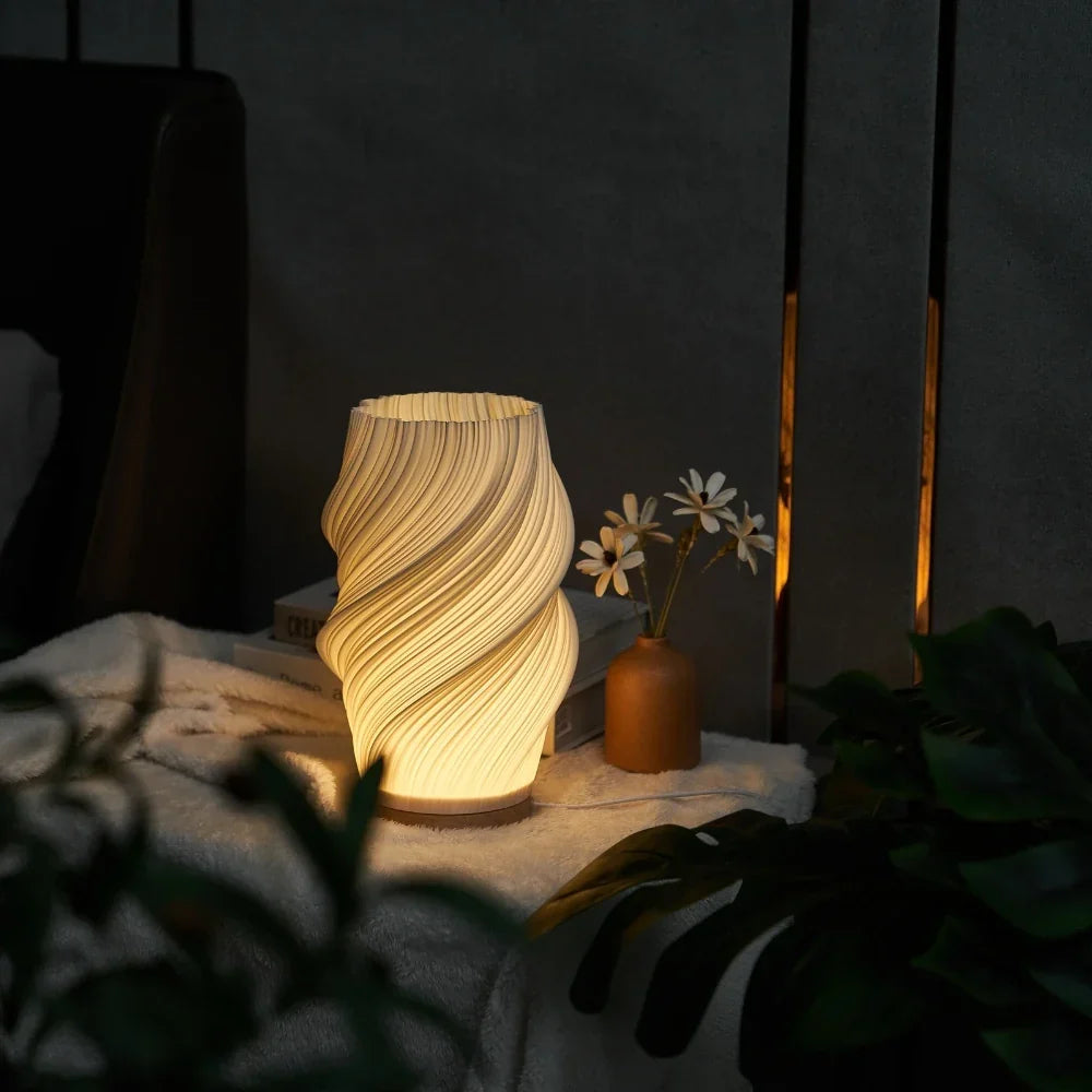 Contemporary Wave Accent Lamp - Adjustable Glow - Large / Wave