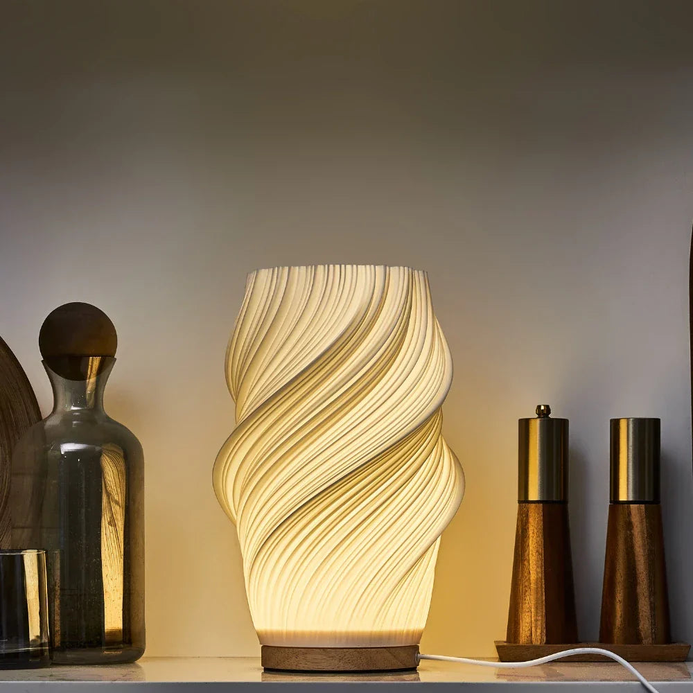 Contemporary Wave Accent Lamp - Adjustable Glow