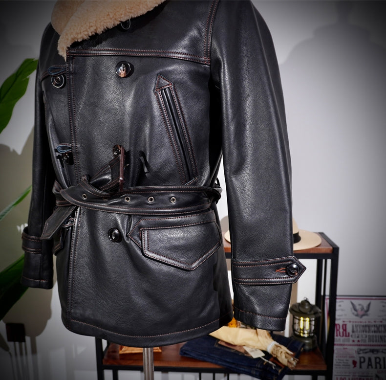Men's Leather Jacket - Red Brown