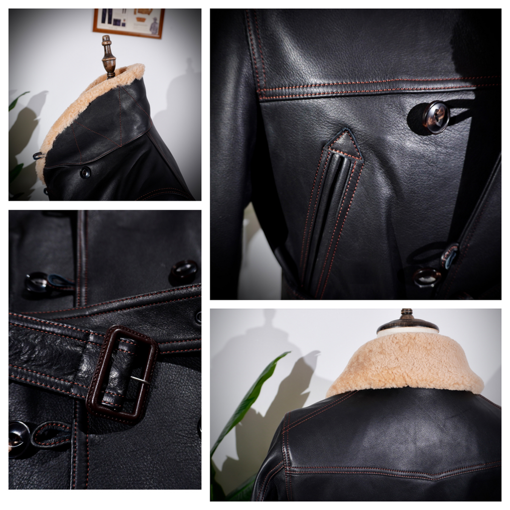 Men's Leather Jacket - Red Brown