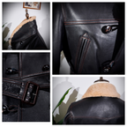 Men's Leather Jacket - Red Brown