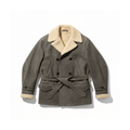 Men's Shearling Collar Ranch Coat, Cowhide - Gray