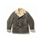 Men's Shearling Collar Ranch Coat, Cowhide - Gray