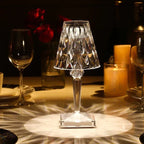 Elegant Crystal Accent Lamp - Dimmable Rechargeable Lighting