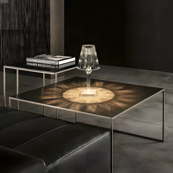 Elegant Crystal Accent Lamp - Dimmable Rechargeable Lighting